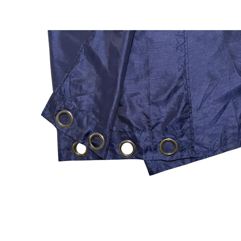Pair Navy Blue Faux Silk Curtains Panels 84 Long Dark Indigo Drapes Beautiful 2
